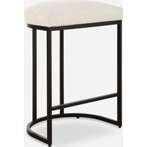 neil matte black light cream bar stool   