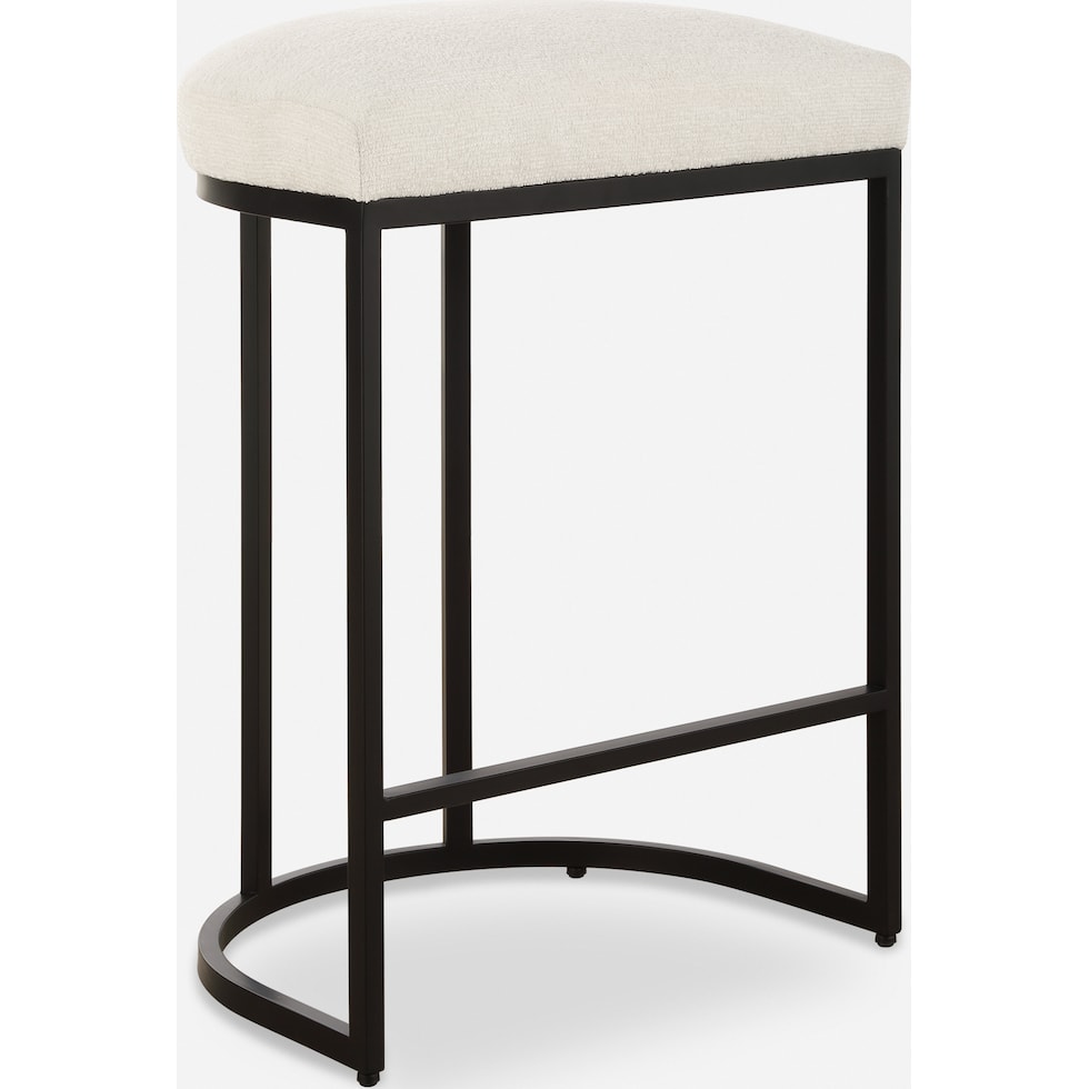 neil matte black light cream bar stool   