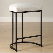 neil matte black light cream bar stool   