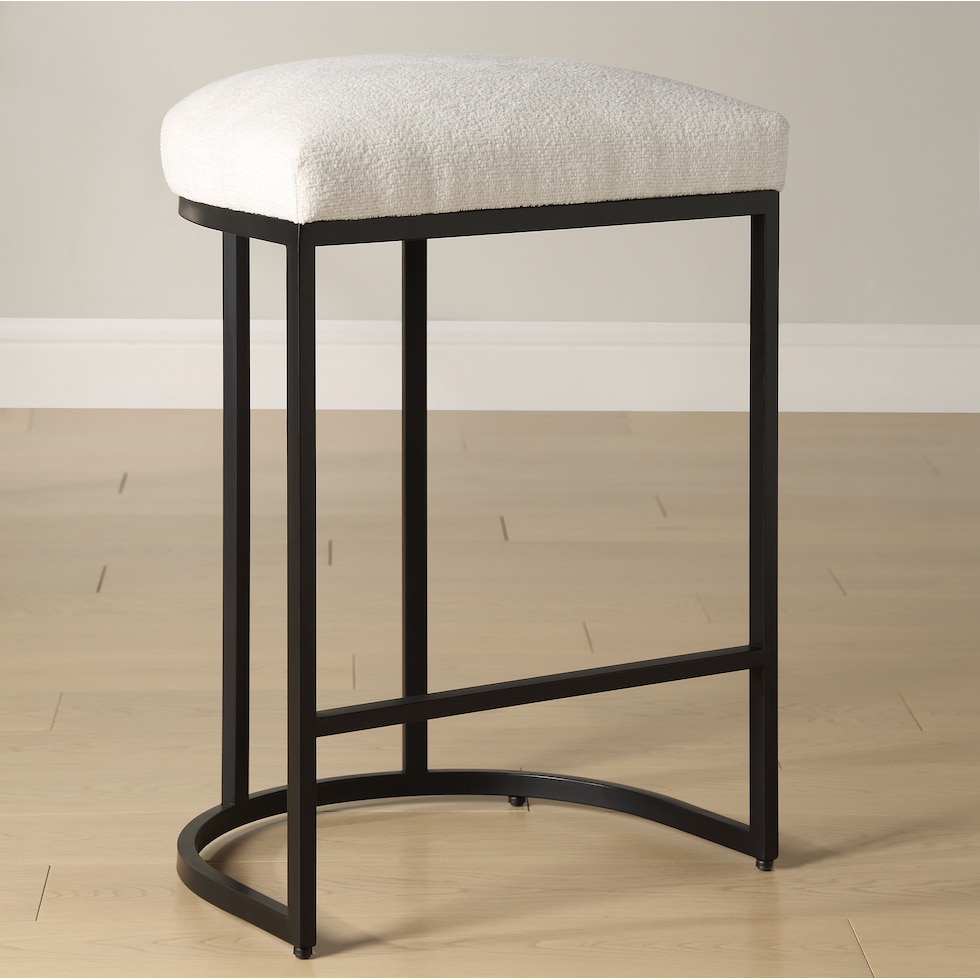 neil matte black light cream bar stool   
