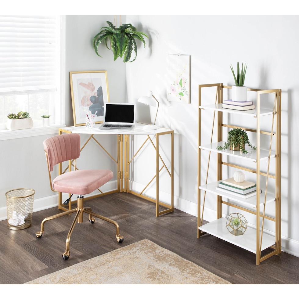 nellie gold white bookcase   