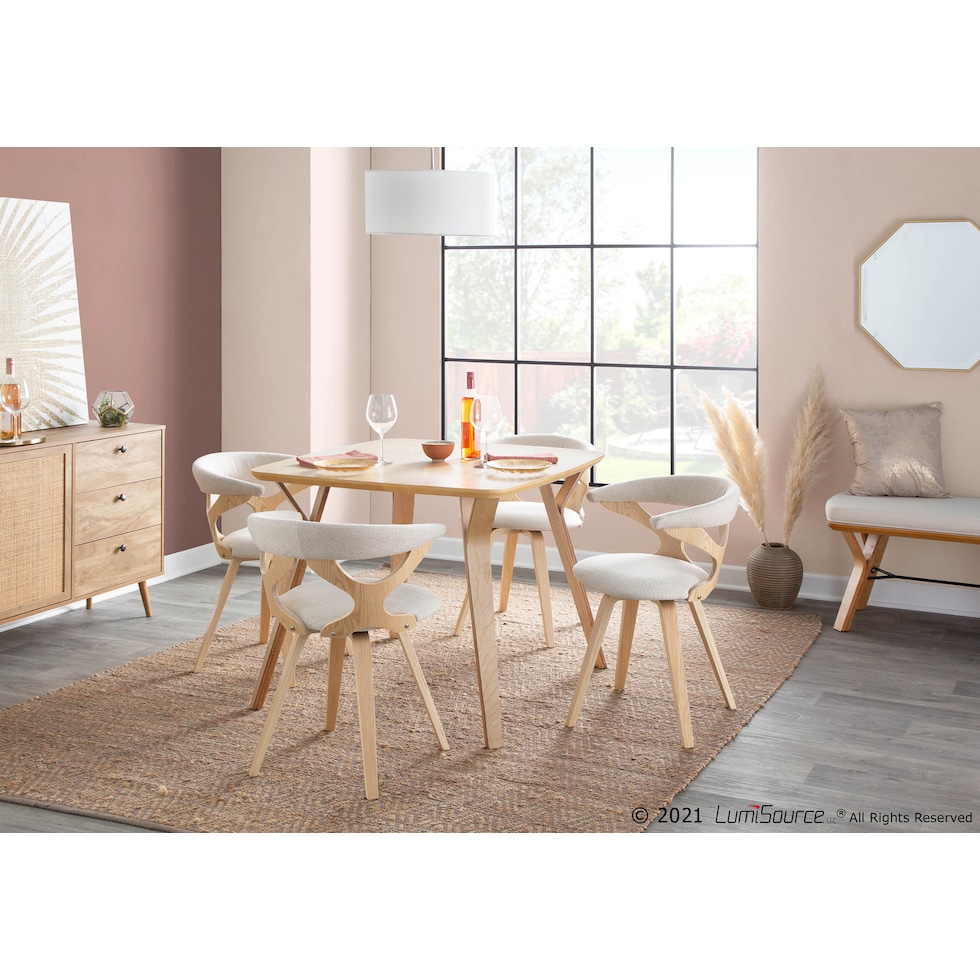 nellie light brown dining table   