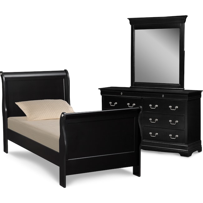 Kids Furniture - Neo Classic Youth 5-Piece Bedroom Set with Dresser and Mirror