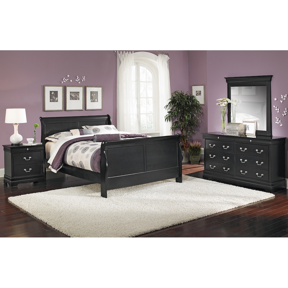neo classic black black  pc king bedroom   