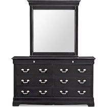 neo classic black black dresser & mirror   