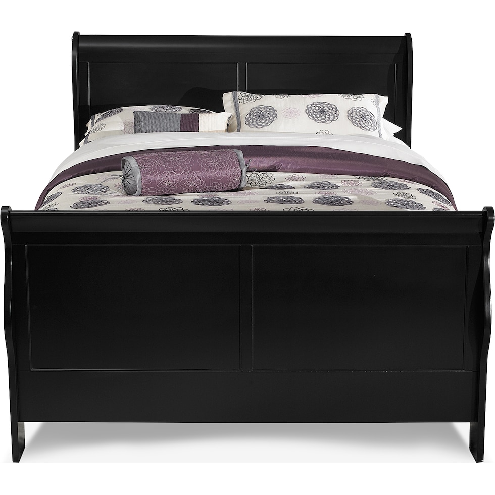 neo classic black black king bed   