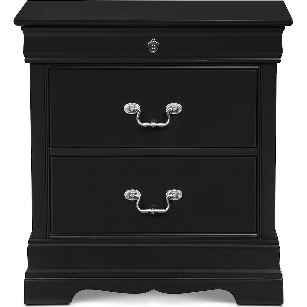 neo classic black black nightstand   