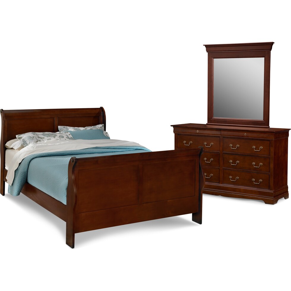 neo classic cherry dark brown  pc king bedroom   