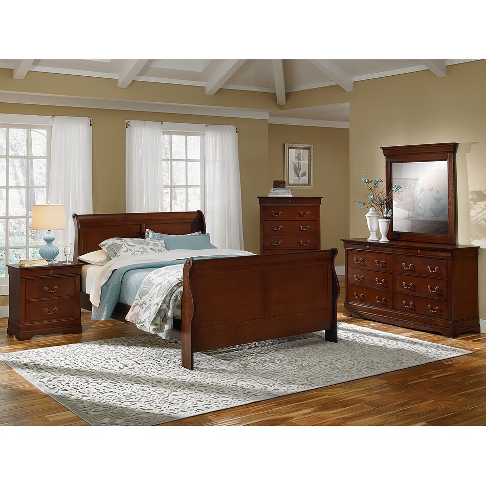 neo classic cherry dark brown nightstand   
