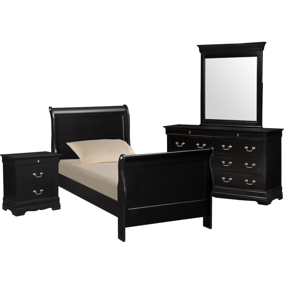 neo classic youth black black  pc twin bedroom   