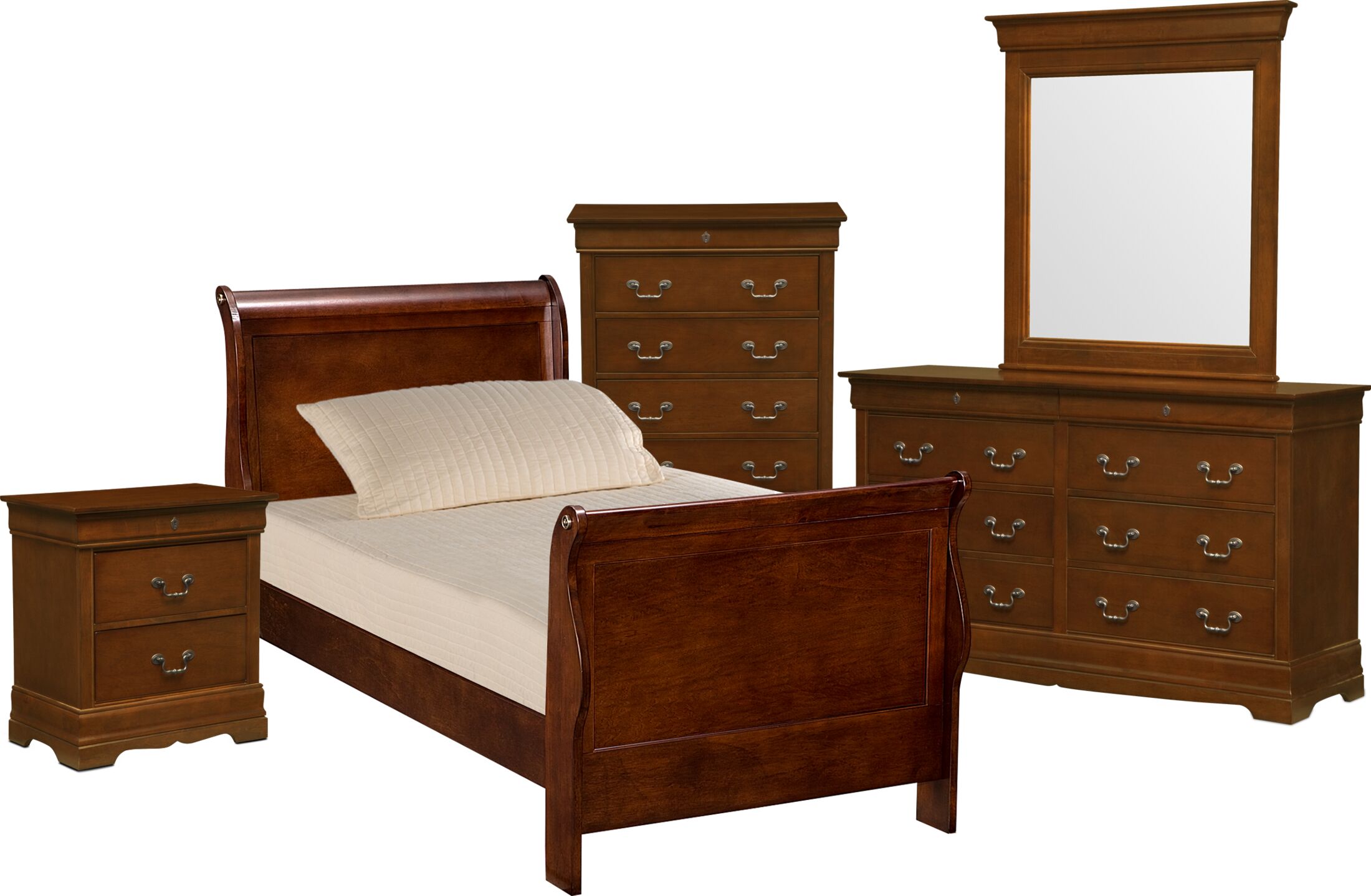 Neo Classic Youth 7 Piece Twin Bedroom Set with Chest Nightstand