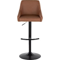 neo brown vegan leather black bar stool   