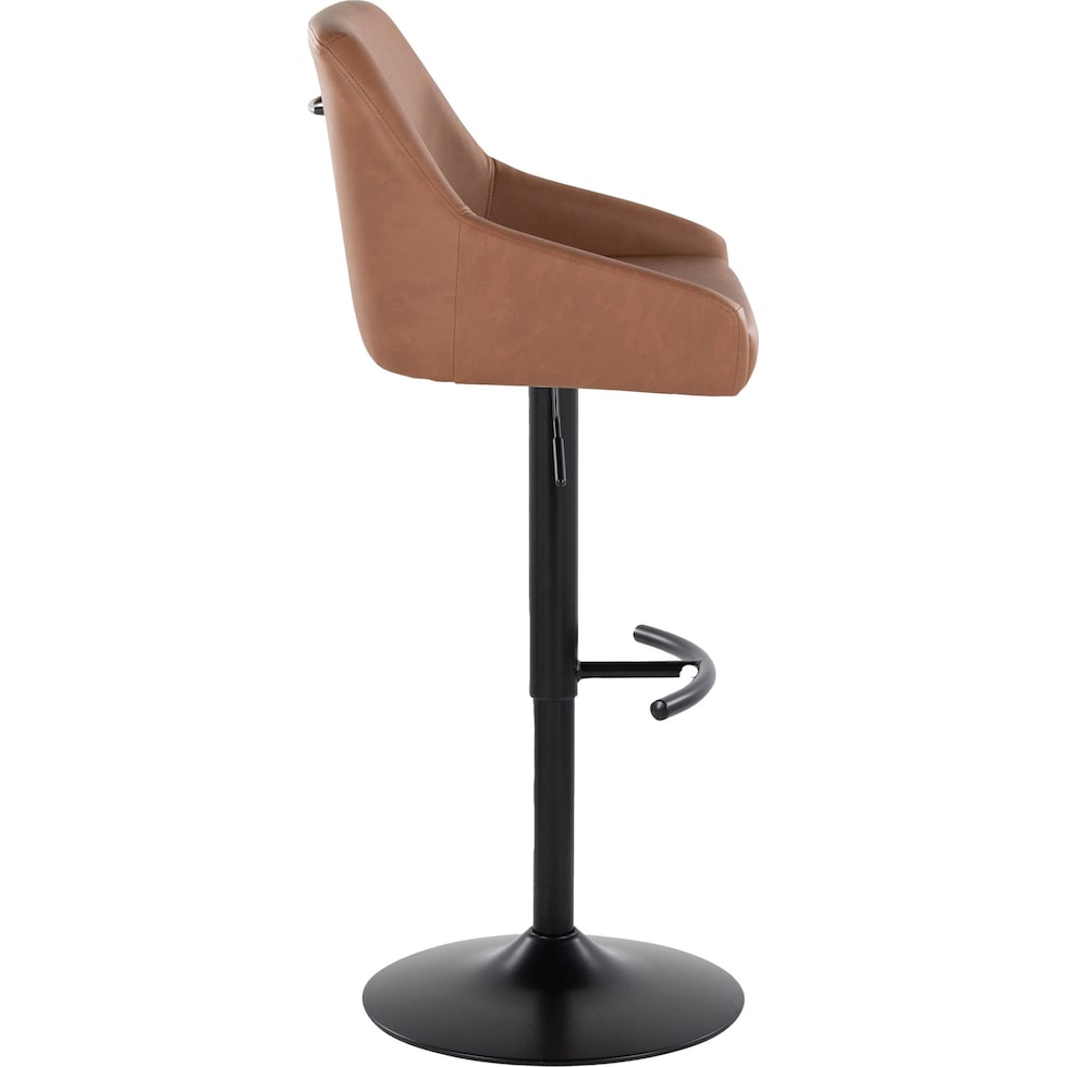 neo brown vegan leather black bar stool   