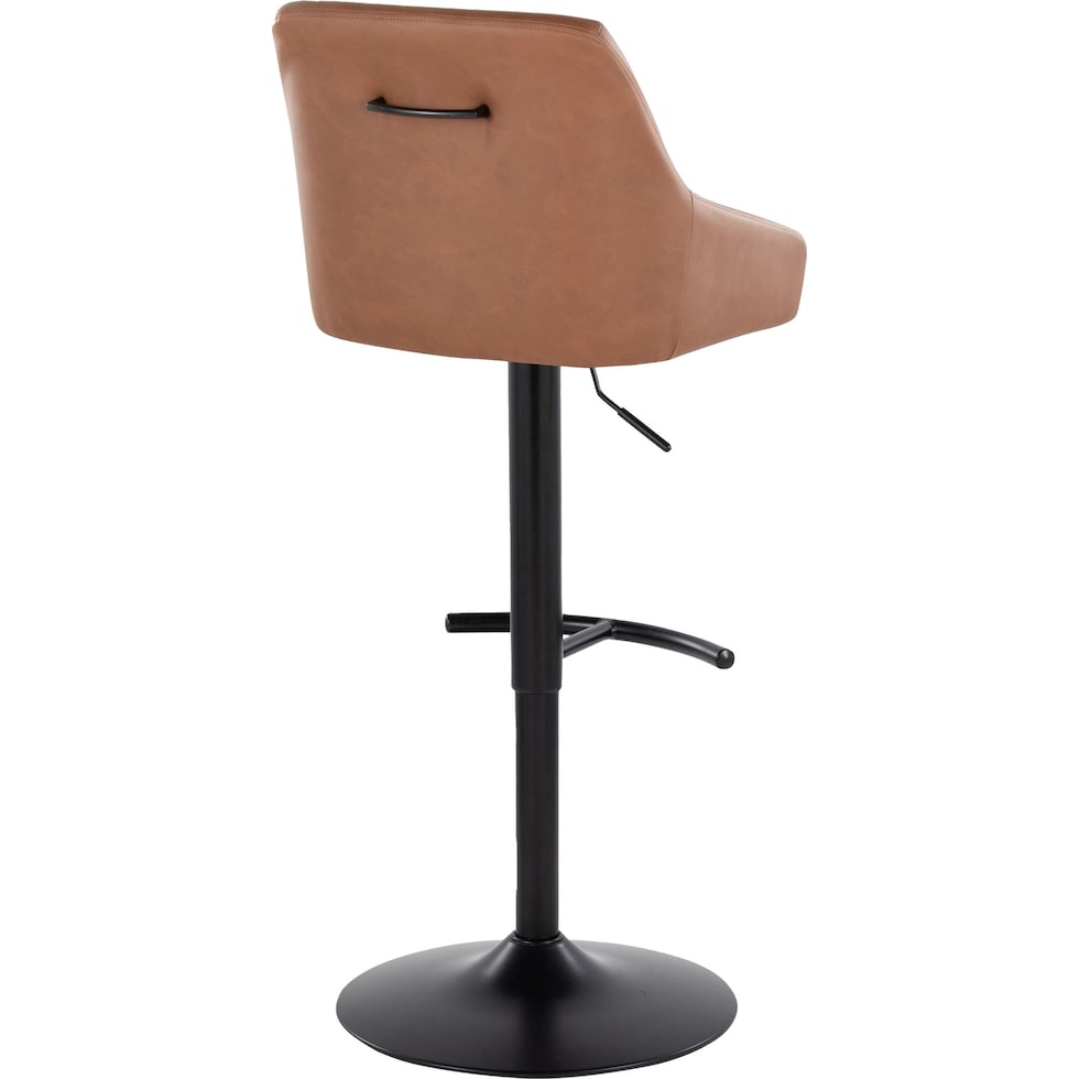 neo brown vegan leather black bar stool   