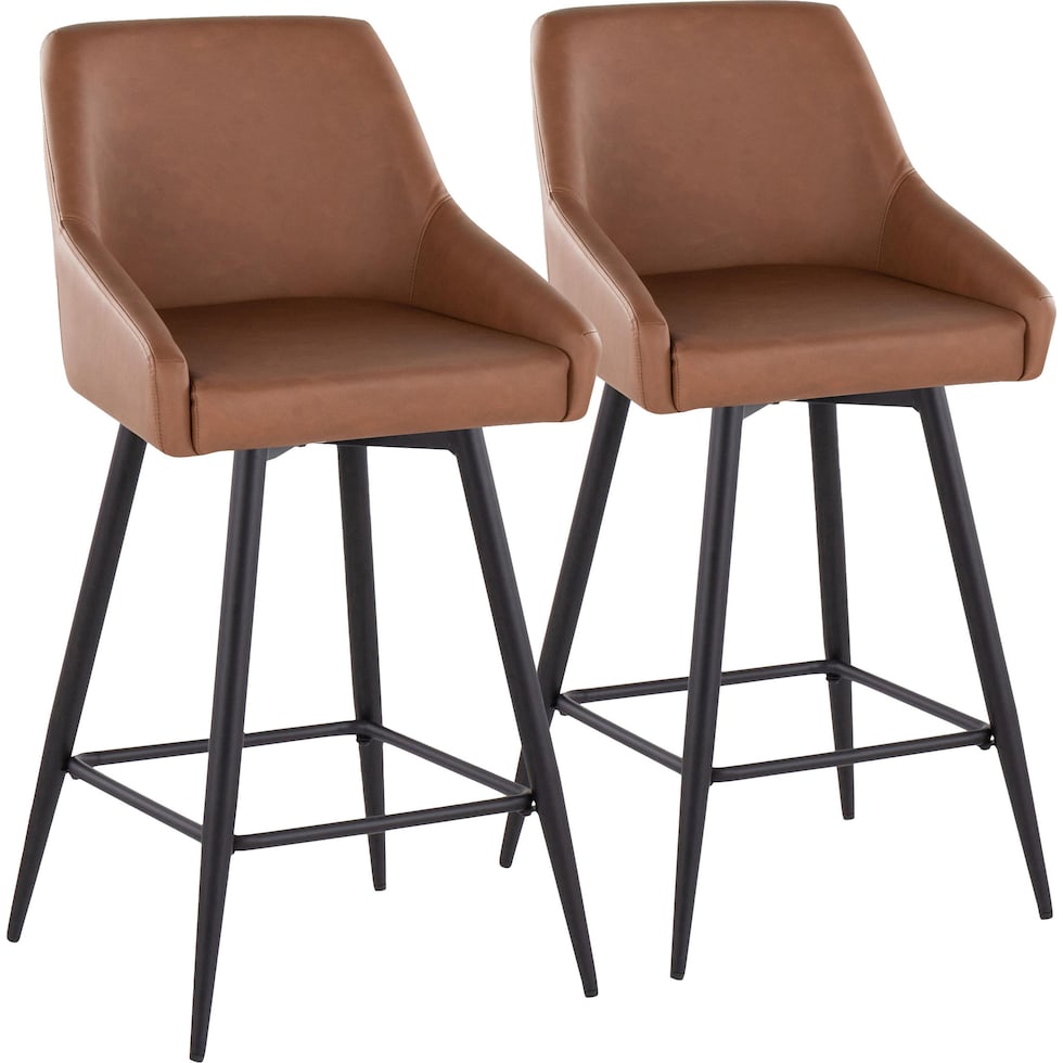 neo brown vegan leather counter height stool   