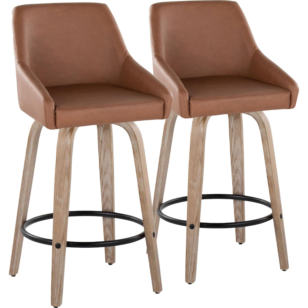 neo brown vegan leather counter height stool   