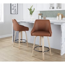 neo brown vegan leather counter height stool   