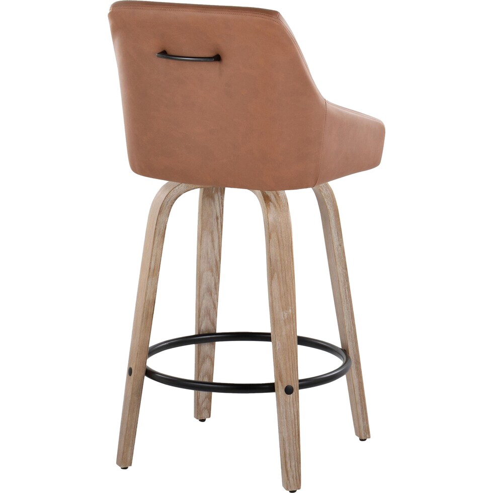 neo brown vegan leather counter height stool   