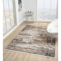 nesmarie dark brown area rug  x    