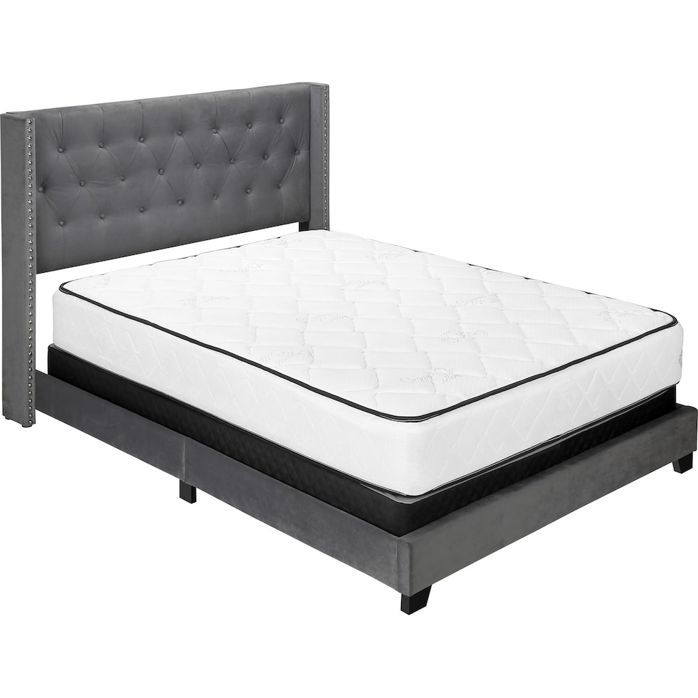 nessie gray queen bed   