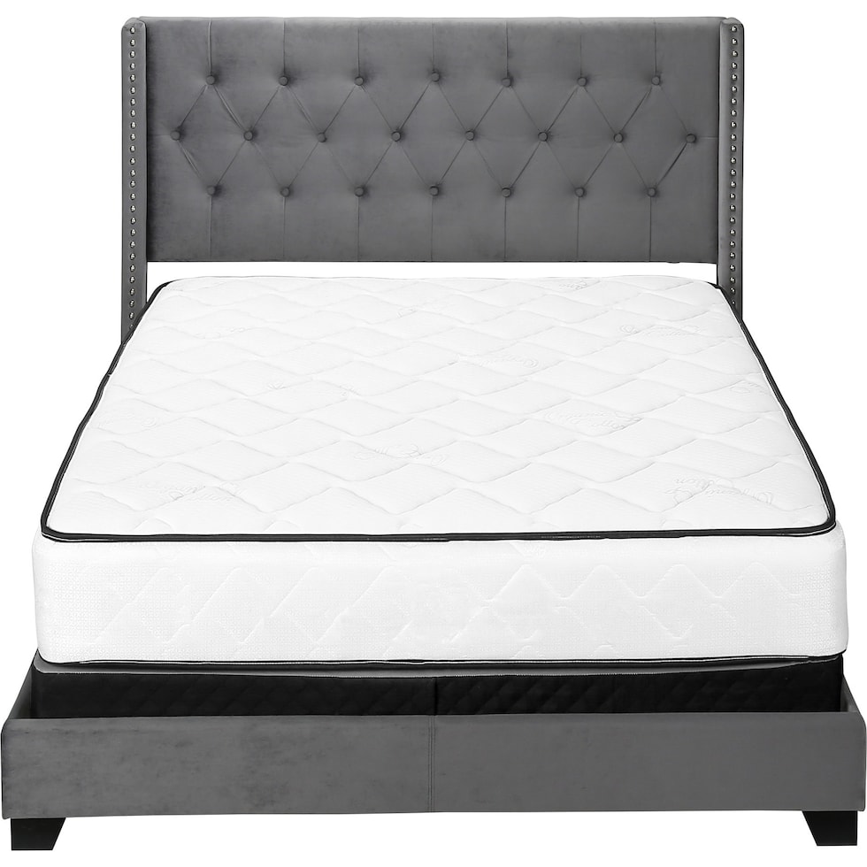 nessie gray queen bed   