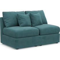 nest bella peacock armless loveseat   