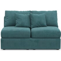 nest bella peacock armless loveseat   