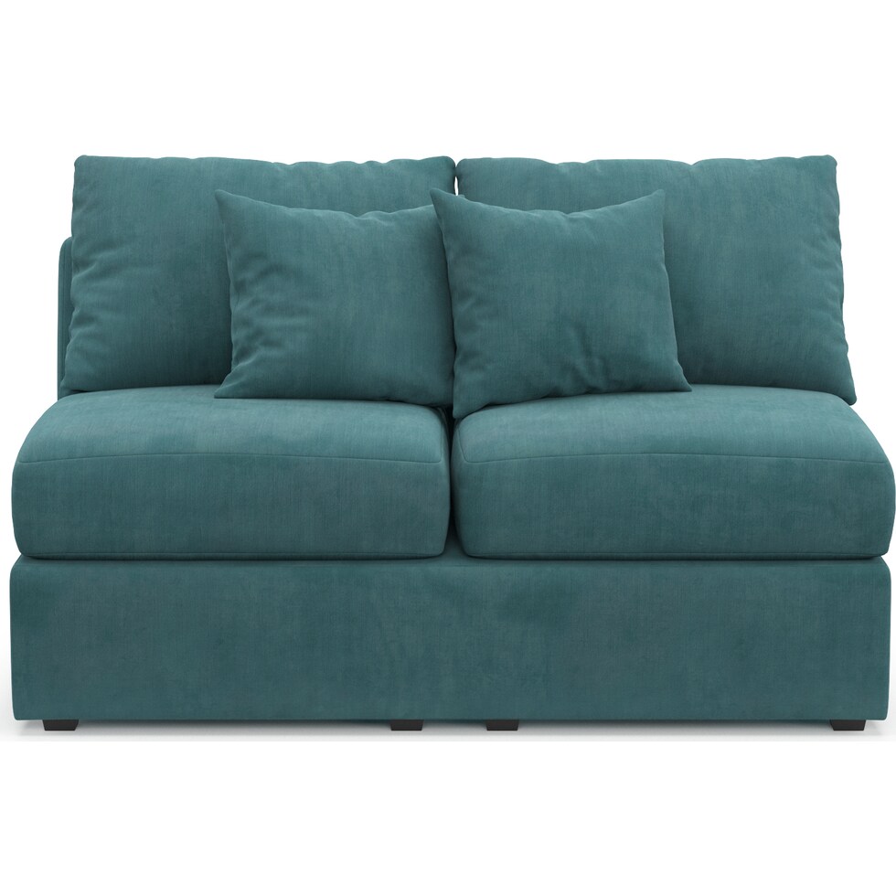 nest bella peacock armless loveseat   