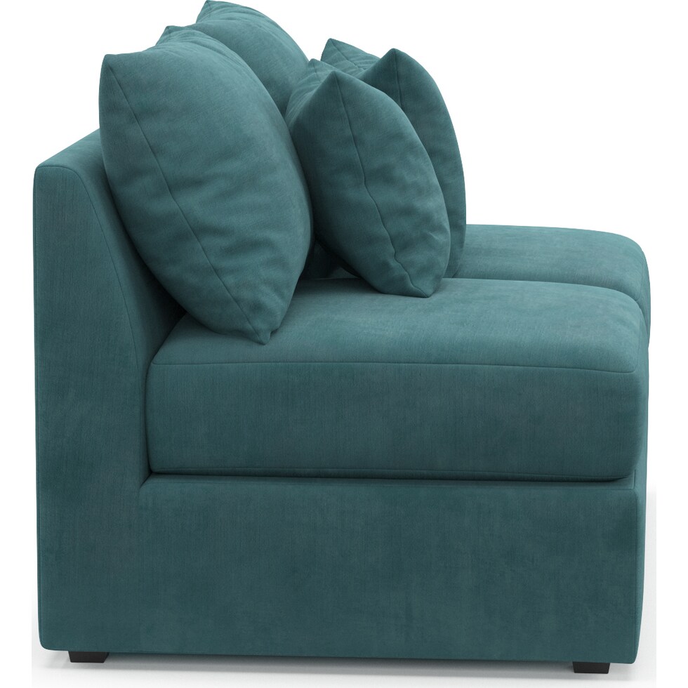 nest bella peacock armless loveseat   