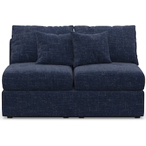 nest blue armless loveseat   