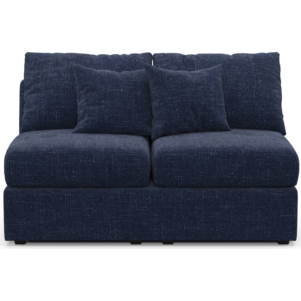 nest blue armless loveseat   