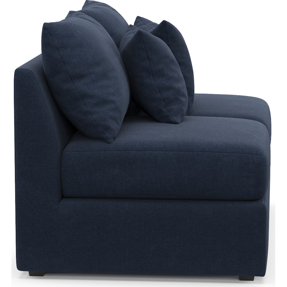 nest blue armless loveseat   