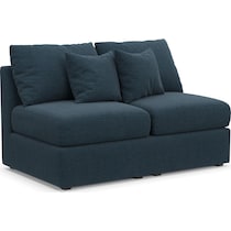 nest blue armless loveseat   