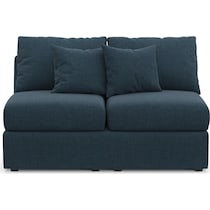 nest blue armless loveseat   