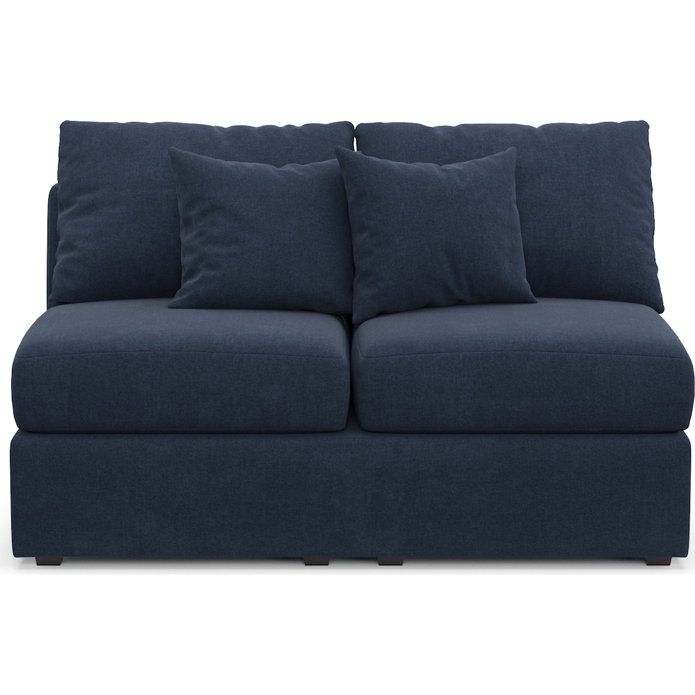 nest blue armless loveseat   