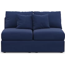 nest blue armless loveseat   