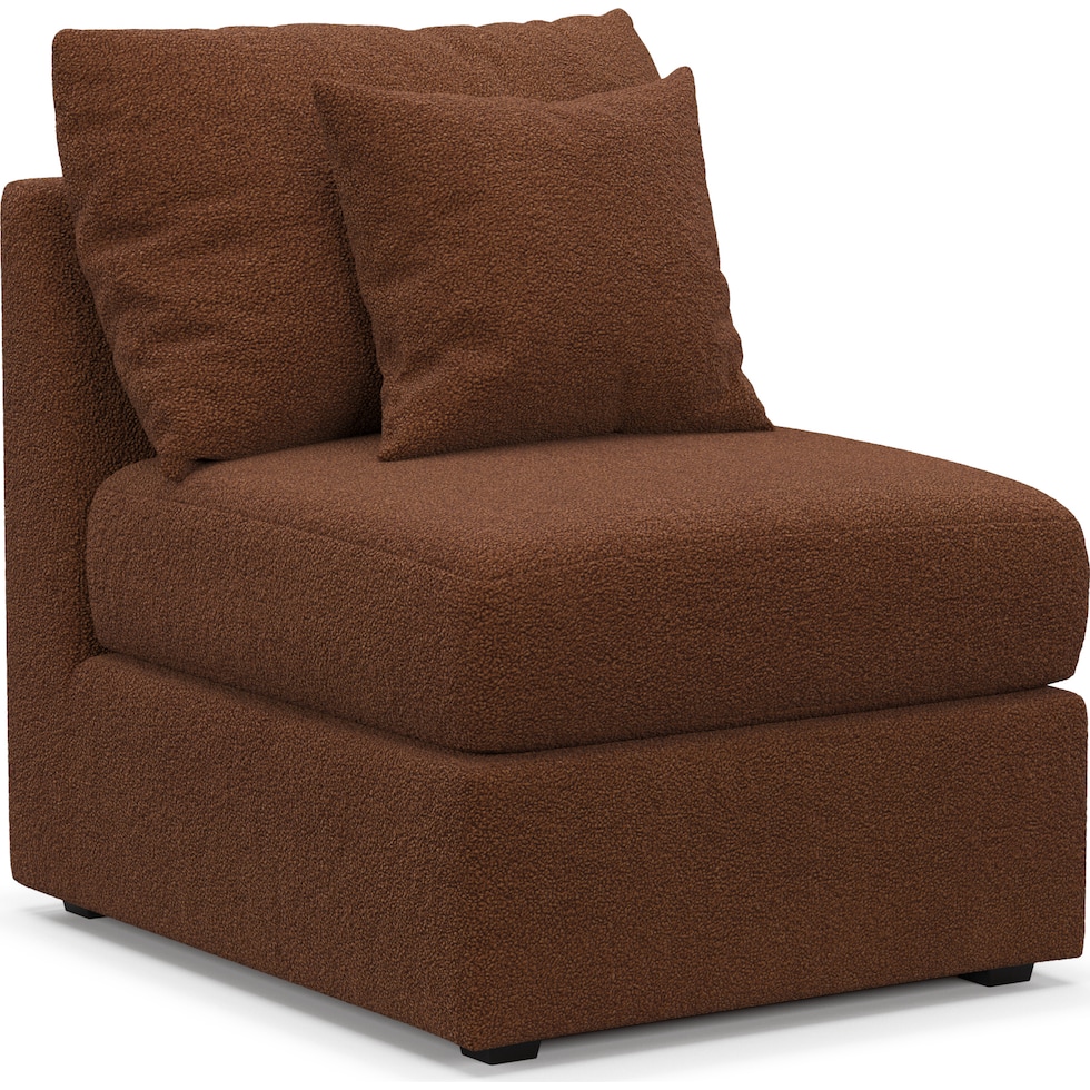 nest dark brown armless chair   