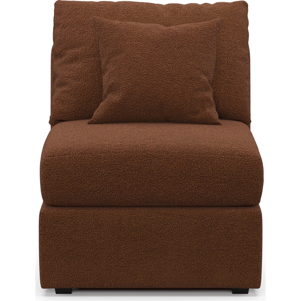 nest dark brown armless chair   