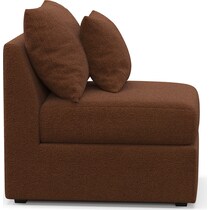 nest dark brown armless chair   