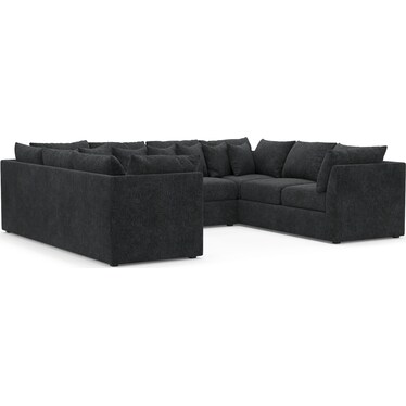 Nest Foam Comfort 3-Piece Pit Sectional - Sherpa Charcoal