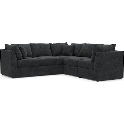 Nest Foam Comfort 3-Piece Small Sectional - Sherpa Charcoal