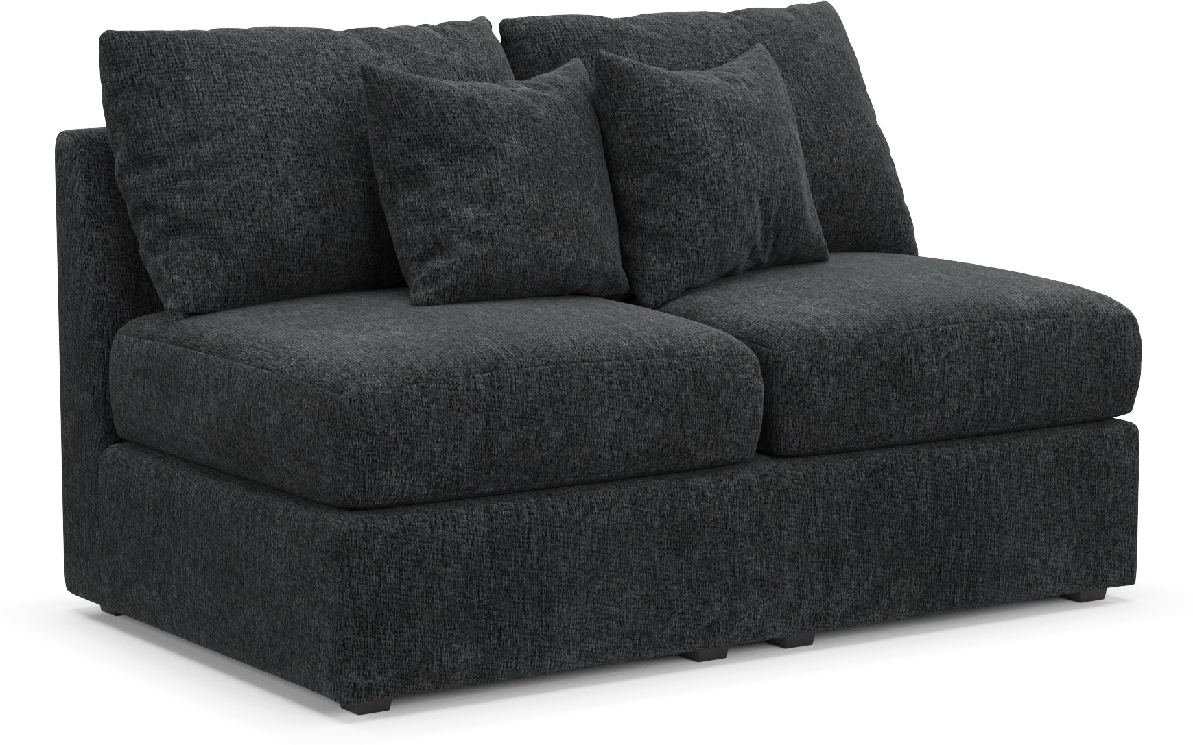 Nest Foam Comfort Armless Loveseat Sherpa Charcoal Value City Furniture