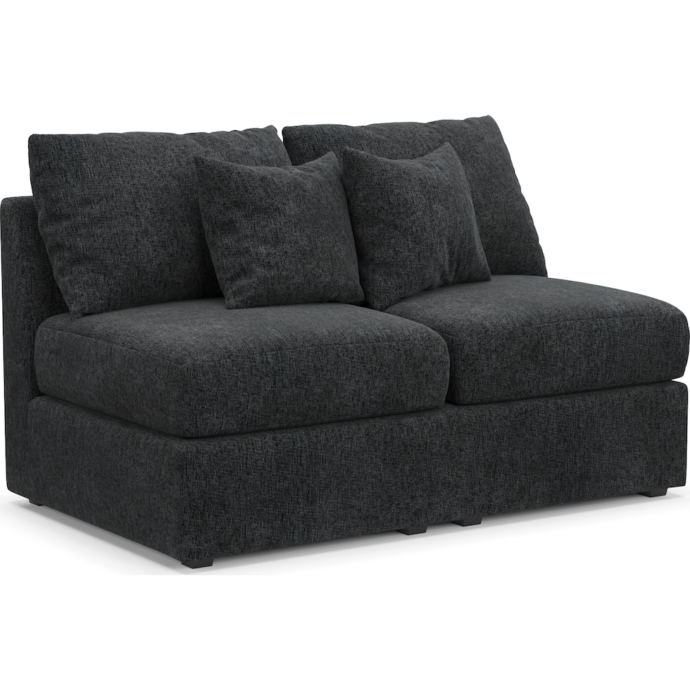 nest gray armless loveseat   