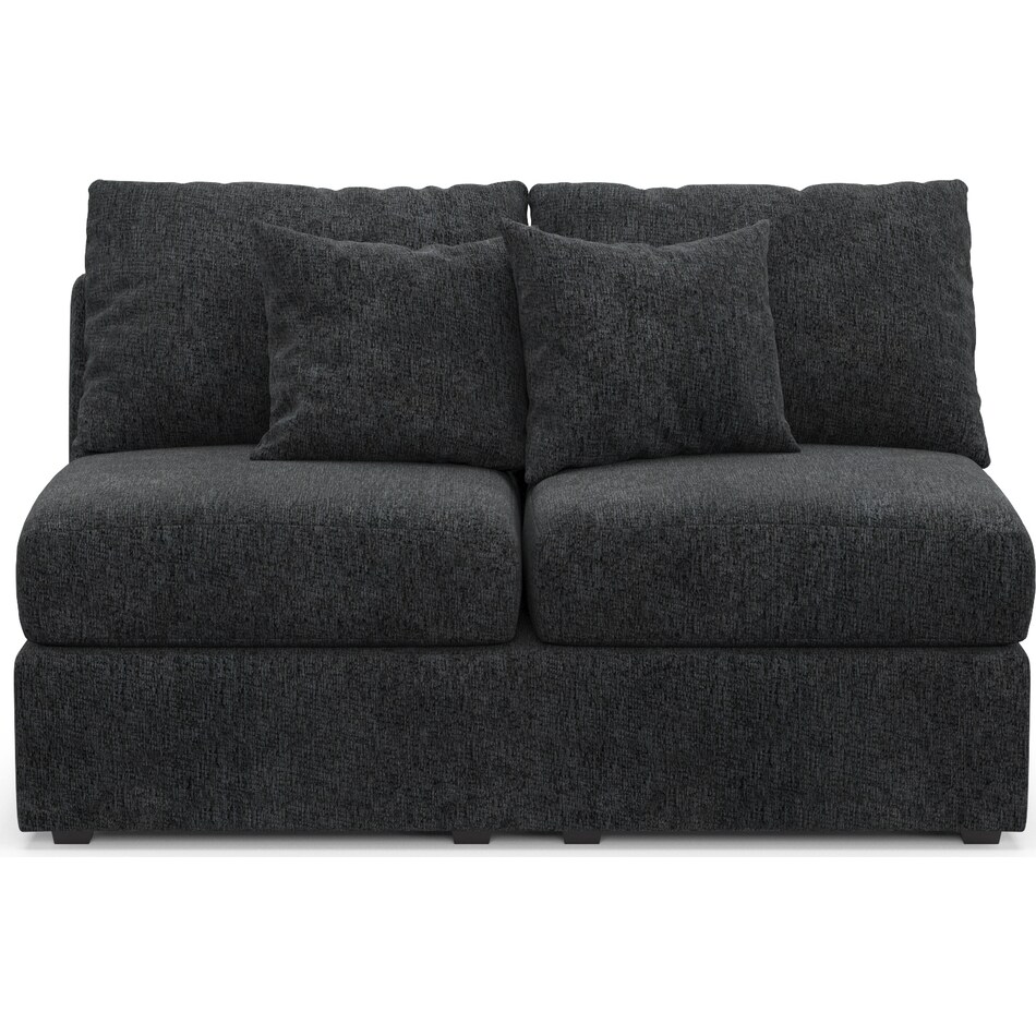 Nest Foam Comfort Armless Loveseat Sherpa Charcoal Value City Furniture