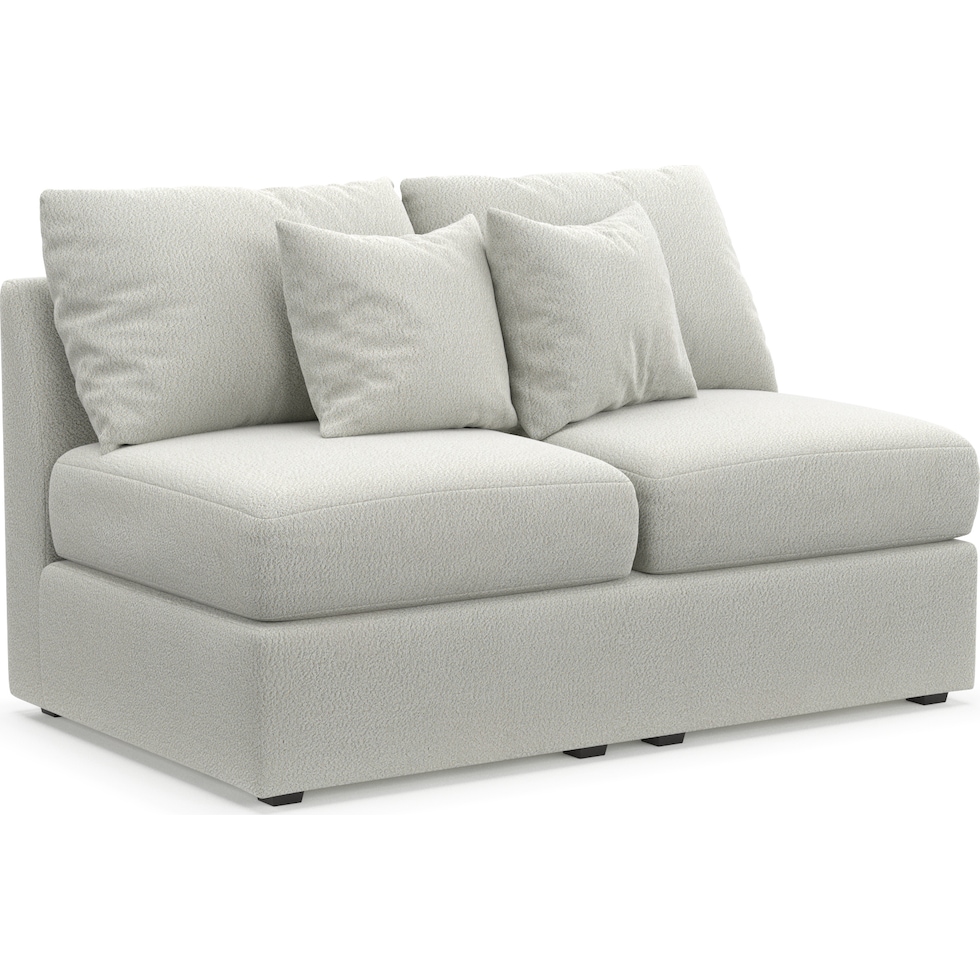 nest gray armless loveseat   