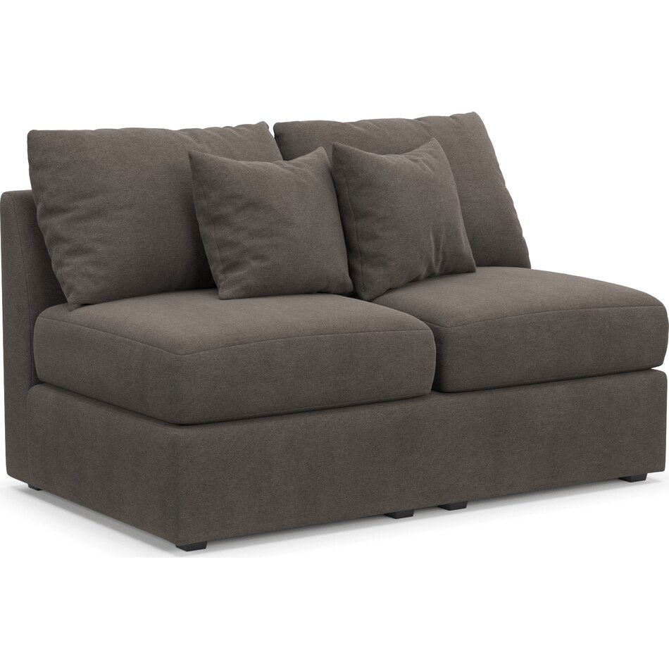 Nest Foam Comfort Armless Loveseat Laurent Charcoal Value City