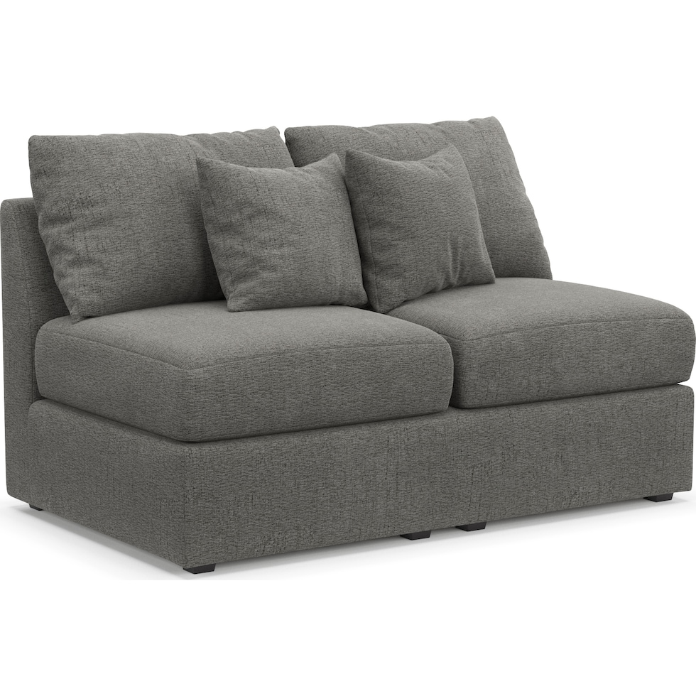 nest gray armless loveseat   