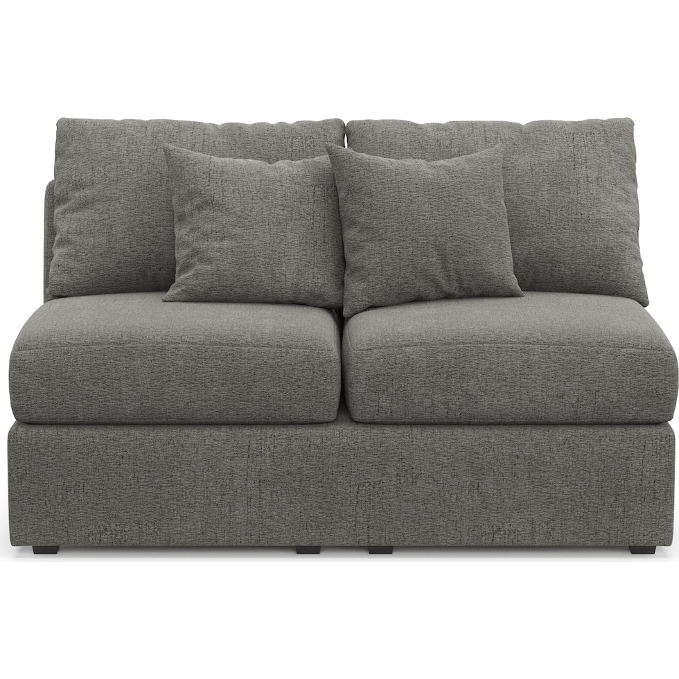 nest gray armless loveseat   