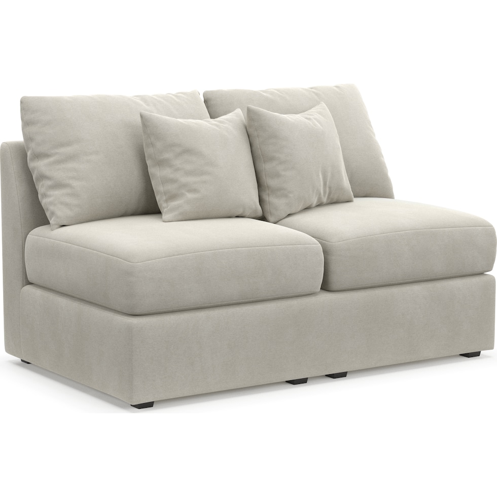 nest light brown armless loveseat   