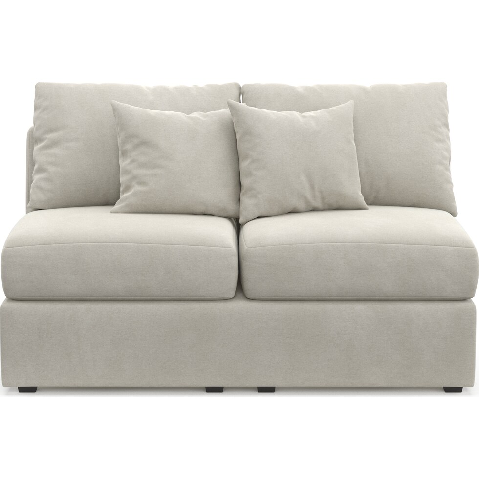 nest light brown armless loveseat   